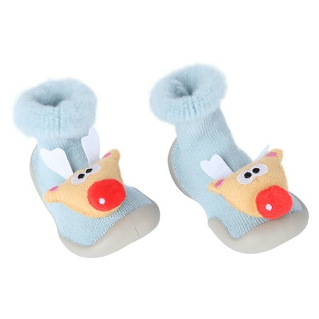 

HOMEMAXS 1 Pair Christmas Season Baby Shoes Autumn Winter Infant Prewalker Cartoon Thickening Warm Socks Shoes Anti Shoes for Baby Wearing