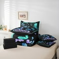 thumbnail image 6 of Homewish Cartoon Mermaid 7-Piece Twin Bedding Sets,Ocean Animal Sealife Bedding Comforter Set,Purple Blue Black Sheet Sets For Girls,Luxury Bedroom Decor, 6 of 8