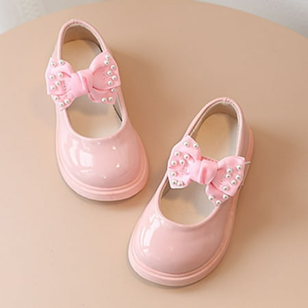 

TOWED22 Sandals For Toddler Boys Girls Sandals Children Shoes Pearl Bow Tie Princess Shoes Dance Shoes Baby Dress Shoes Pink