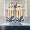 thumbnail image 3 of Modern Abstract Geometric Lines Boho Kitchen Curtain Valance 3 Piece Set Farmhouse Kitchen Curtains and Valance Set Short Curtain Sink Window Decor 36 Inch Small Window Treatment Tier 275x36 Length, 3 of 6