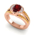 thumbnail image 2 of 2.35 Ct Oval Cut Garnet & Citrine Gemstone Latest Bridal Ring for Women Solid 14K Rose Gold Size 6.5 by Diamond-Capitals, 2 of 8