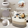 thumbnail image 4 of Storage Baskets for Shelves, Decorative Storage Cube Bins,Woven Basket for Toys, Book and Towels, Soft Cotton Rope Rectangle Woven Basket for Storage (Gradient brown 3PCS), 4 of 7