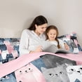 thumbnail image 3 of Feelyou Watercolor Cat Full Size Comforter Sets, Kitten Bedding Sets, 3 Pieces, 3 of 6