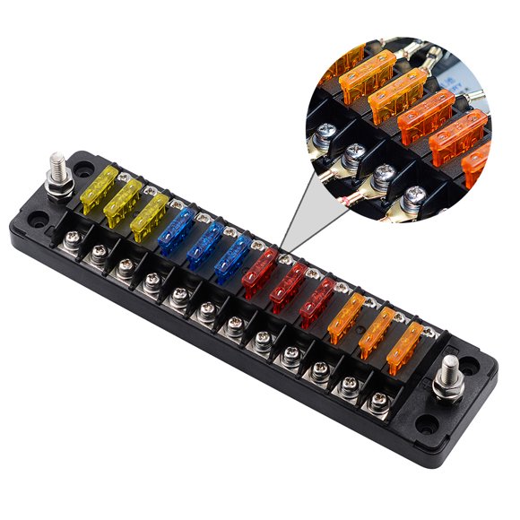 Minkissy 1 Set Automotive Fuse Holder Black Rectangular Plastic with Double Fuses for Car Use