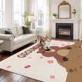 thumbnail image 3 of Groundhog Day Large Area Rugs for Bedroom Living Room, Soft Non Slip Carpet Bedside Rug, Pink Cherry Blossom Cartoon Animals Vintage Rectangular Floor Cover Kitchen Accent Rug 8'x10' for Office, 3 of 9