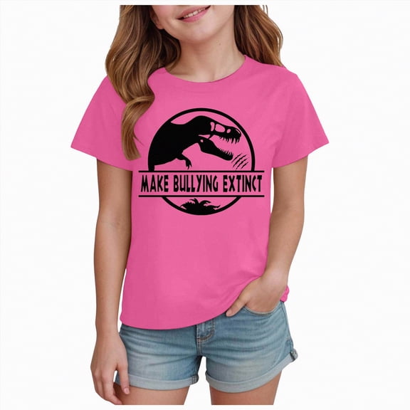 Gubotare T Shirt for Girls Girls Short Sleeve Shirts Soft Crewneck Girls Basic Short Sleeve T-Shirts Toddlers Tees 5T 6T (Light Pink,5-6 Years)