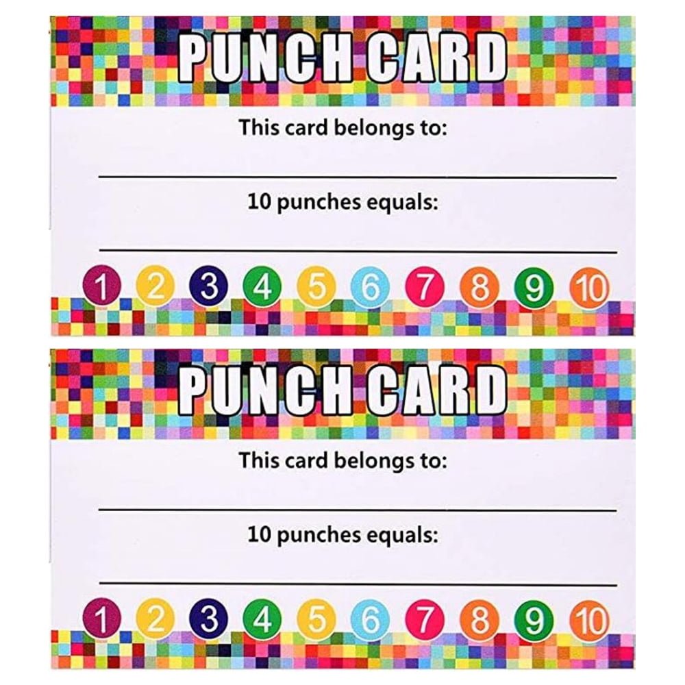 100 Pieces Punch Cards, Incentive Loyalty Reward Card Student Awards  Loyalty Cards for Business, Classroom, Kids Behavior, Students, Teachers,  3.5 x 2 Inch - KP58 