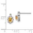 thumbnail image 2 of 925 Sterling Silver Citrine Diamond Stud Earrings Ball Button Birthstone November, 2 of 6
