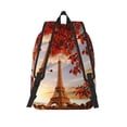 thumbnail image 2 of Lsque Eiffel Tower Pattern Canvas Daypack, Durable Backpack, High-quality Versatile Backpack,Vintage Compact Backpack-Small, 2 of 6