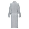 thumbnail image 6 of Kureaily Women Solid Color Coral Bathrobe Winter Long Sleeve Pocket Belt Cardigan Flannel Nightgown Nightshirt Soft Pajamas, 6 of 6