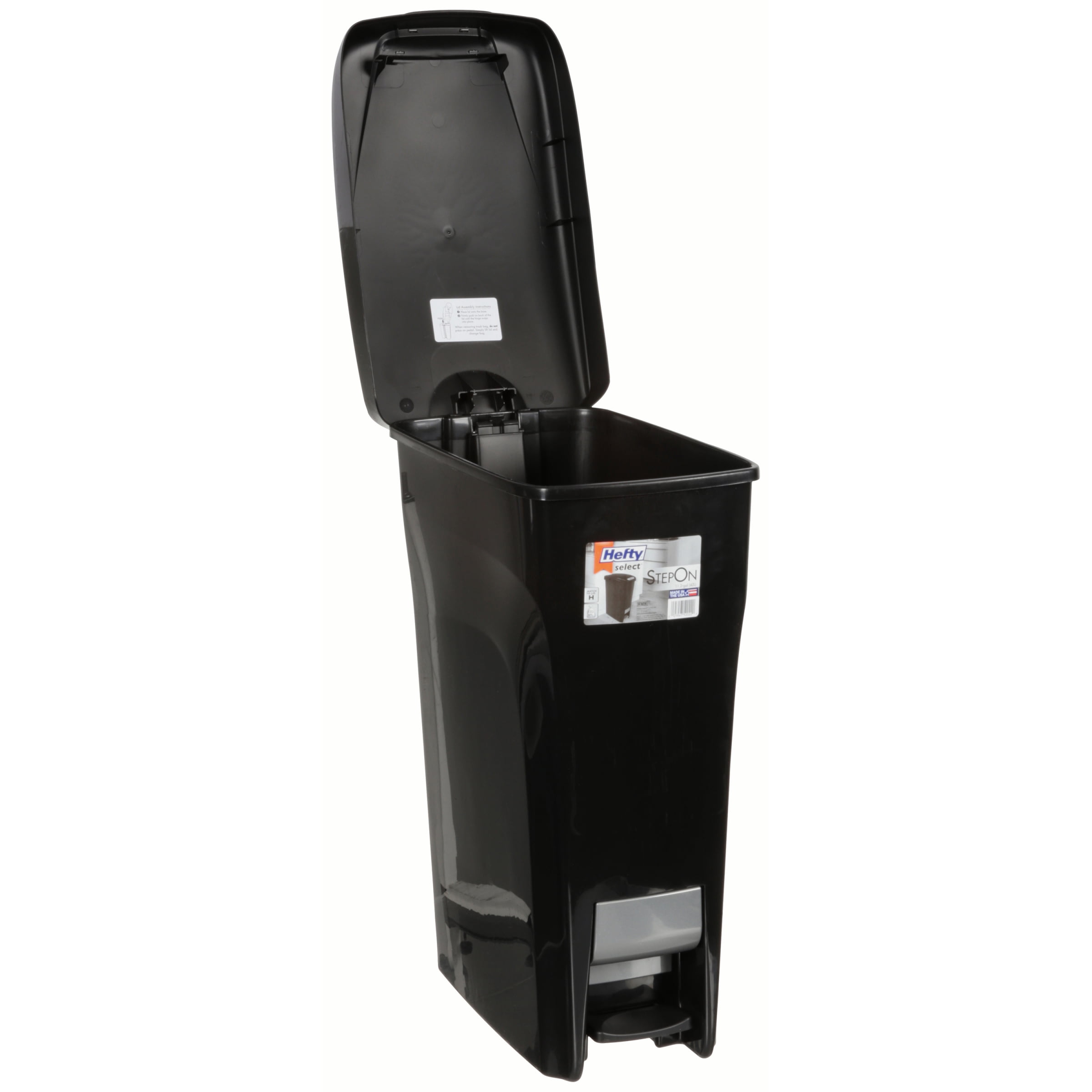 Hefty 11.2Gallon Premium Slim Design Step On Lid Waste Can with