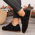 thumbnail image 5 of Domzle Women Faux Suede Lace-Up Fashion Sneakers Non Slip Tennis Sneaker Shoes Comfortable Athletic Sneakers Lightweight Walking Shoes Black, 5 of 5