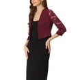 thumbnail image 4 of INSPIRE CHIC Cardigan Dress for Women's Lace Panel Open Front Long Sleeve Office Crop Bolero Shrug, 4 of 6