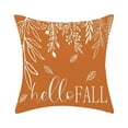 thumbnail image 1 of Funda de almohada con hojas naranjas y blancas, ideal para Acción de Gracias, otoño, exterior, lino, estilo rústico, funda de cojín, ideal para sofá cama, sofá., 1 of 6