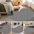 thumbnail image 6 of Black White Stripe 3ft Area Rug, Modern Minimalist Geometric Striped Washable Non-Slip Small Round Rugs for Entryway Bedroom Kitchen, Soft Circle Carpet for Dining Room, Playroom Nursery Rug, 6 of 9