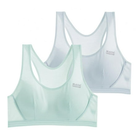 

Cotton Sport Bra for Teen Girls 14-16 - High School Students Students Shockproof Ultra Comfort Soft Bra Vest(2-Packs)