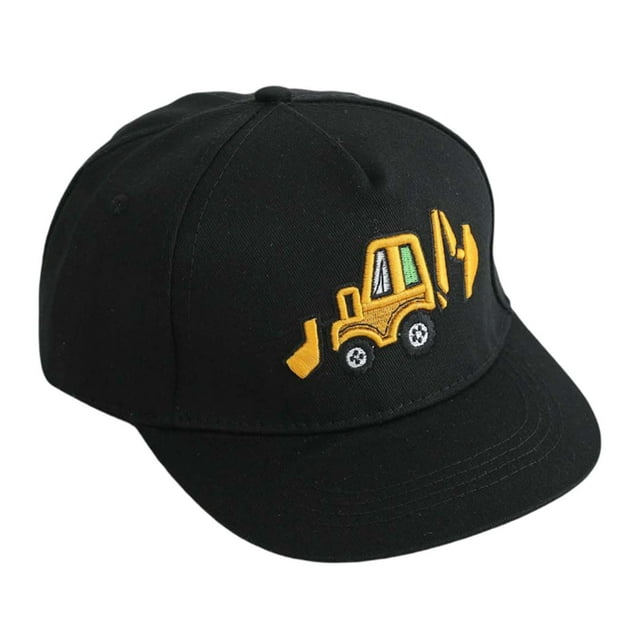Kids Baseball Cap Adjustable Excavator Trucker Hat for Boys Girls Toddler Sun Washed Distressed Design