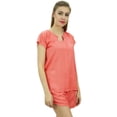 thumbnail image 6 of Bimba Womens Peach Buttondown Pj 2-Piece Set Shirt & Shorts Night Dress-10, 6 of 9