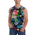 thumbnail image 1 of Fotbe Colorful Flowers Men's Camiseta sin Mangas Estampada para Hombres, Playera Casual para Gimnasio, Entrenamiento, Playa-Small, 1 of 7