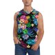 thumbnail image 1 of Fotbe Colorful Flowers Men's Camiseta sin Mangas Estampada para Hombres, Playera Casual para Gimnasio, Entrenamiento, Playa-Medium, 1 of 7