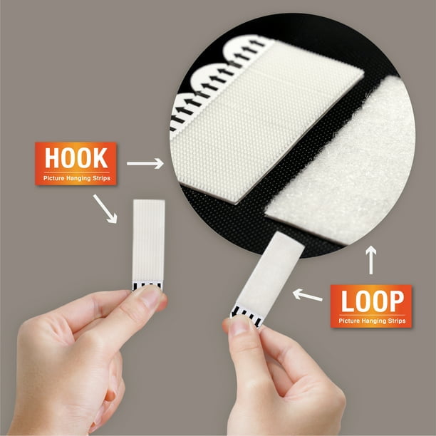28-Pairs (56 Strips), Large, Picture Hanging Strips Heavy Duty, Adhesive  Removable Hook and Loop Strips, Damage Free