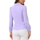 thumbnail image 3 of CAMISA DE MUJER CON BOTONES INSPIRADA EN CHIC, CUELLO PETER PAN, CON LAZO EN EL CUELLO, BLUSA DE COLOR SÓLIDO, TAMAÑO S, LILA CLARO, 3 of 6