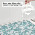 thumbnail image 3 of Dish Drying Mat, Light Green Flower Paisley Highly Absorbent Drying Matt Kitchen Counter, Dish Mat Drying Pad Dishes Drainer Mats for Kitchen Counter or Sink, 16 x 18 inch, 3 of 6