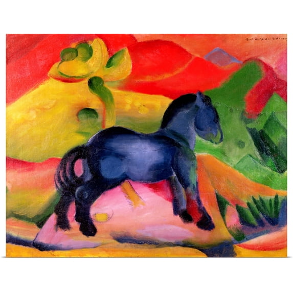 Great BIG Canvas | Rolled Franz (1880-1916) Marc Poster Print entitled Little Blue Horse, 1912