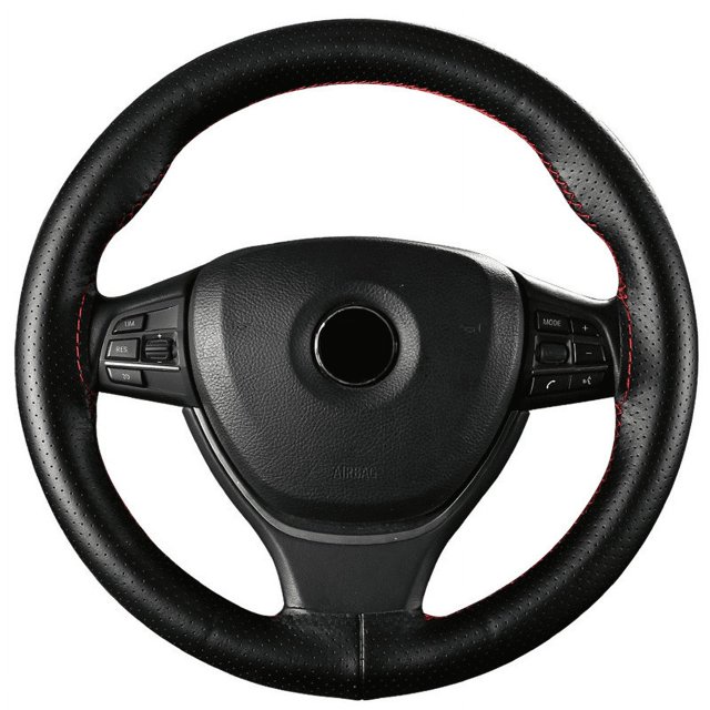 Funda de volante de coche de piel de vaca auténtica Funda de cuero para manillar cosida a mano universal Four Seasons