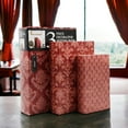 thumbnail image 6 of HOSLEY Decorative Wooden Storage Box Set of 3, Red Brown & Gold Paisley, 6 of 8