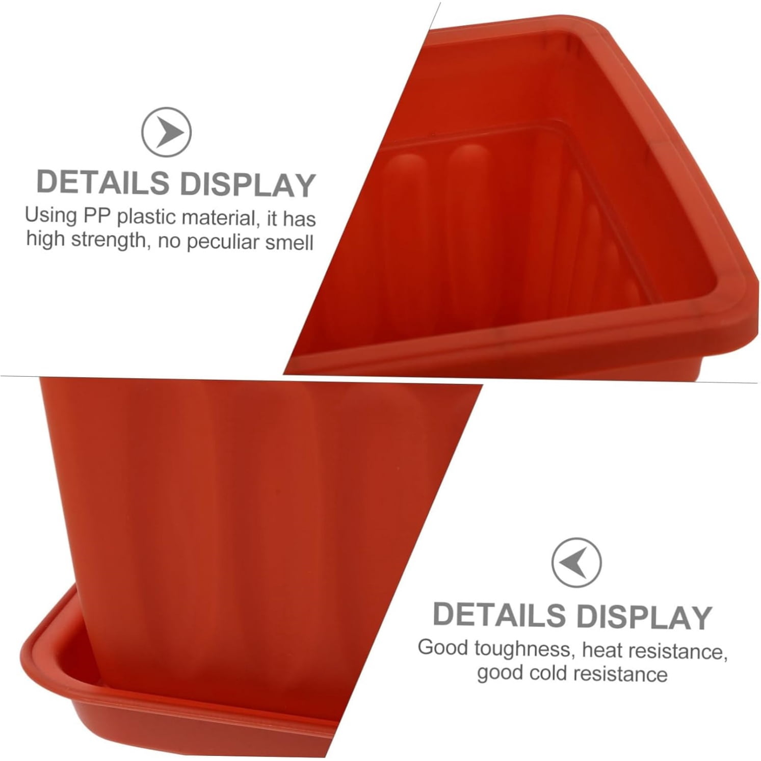 Window Box Planter,Long Window Sill Planter Box Outdoor, Plastic Rectangular Window Flower Herb Pots Indoor with Drainage Holes and Trays for Garden,Windowsill,16.9x7.5x5.5"