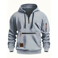 thumbnail image 2 of Unisex Zip Up Multi Pocket Sports Hoodie, Athletic Pullover Sweatshirt with ALPHA KILLA Print, for Running, Gym, Christmas Gift, Streetwear and Outdoor Training,Light Gray,XL, 2 of 4
