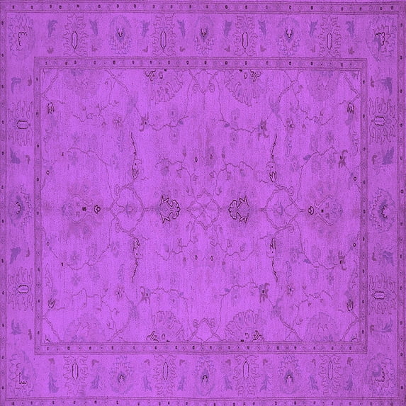 Ahgly Company Indoor Square Oriental Purple Industrial Area Rugs, 8' Square