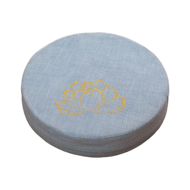 Cojín de meditación lavable de 40 cm de diámetro, almohada de meditación tradicional tibetana. Celeste 6cm