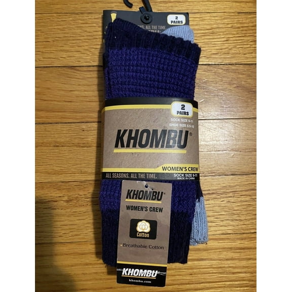 Khombu Women's Crew Socks Purple Size 4-10 (Shoe 9-11) 2 Pack