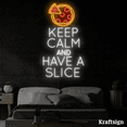 thumbnail image 3 of Craftnamesign Keep Calm And Have A Slice Neon Sign, Pizza Shop Decor, 3 of 4
