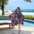 thumbnail image 3 of Yayeee Kids Hooded Towel with Hand Pockets Beach Soft Absorbent Bath Wrap 50 x 23.5 inch, Purple Dragon Scales Pattern, 3 of 5