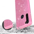 thumbnail image 4 of Value Pack + for Moto G Power XT2041 with Tempered Glass Glitter Hard Case Hybrid Cell Phone Case Glitter Shock proof Edge Slim Bumper Scratch Cover (Pink), 4 of 4