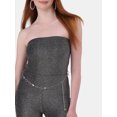 thumbnail image 3 of No Boundaries Metallic Belted Tube Jumpsuit, Women's, 3 of 4