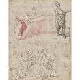 thumbnail image 3 of Gabriel Jacques de Saint-Aubin 12x14 Black Modern Framed Museum Art Print Titled - Theatre Scene (Recto) (C. 1765-75), 3 of 5
