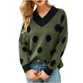 thumbnail image 2 of WREESH Tricot à Pois Col en V pour Femmes, 2 of 7