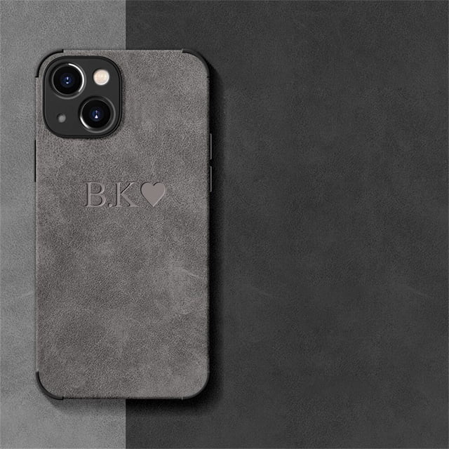 Funda personalizada de piel de cordero con letras para iPhone, funda a prueba de golpes para iPhone 13, 12, 11 Pro Max, 13 14 Pro Max, 11