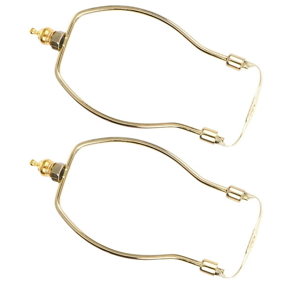 LAMIRO 2Sets Golden Lamp Harp Lampshade Bracket Durable Horn Shaped Lamp Shade Holder for Home