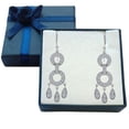 thumbnail image 4 of Sterling Silver And Cubic Zirconia Chandelier Drop Earrings, 4 of 5