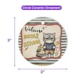 thumbnail image 5 of Welcome American Shorthair Back to School Vintage Retro Ceramic Round Ornament Cat Lover Kitten Owner Gifts Home Tree Decor - 02012, 5 of 5