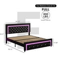 thumbnail image 2 of 4 EVER WINNER Full Size LED Bed Frame with Headboard，Upholstered Platform Bed Frame with LED Lights，Diamond Tufted Headboard and Footboard，Black, 2 of 7