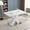 White, variant on DreamBuck Modern Square Dining Table, Stretchable, Printed Black Marble Table Top MDF X-Shape Table Leg with Metal Base