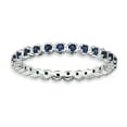 thumbnail image 1 of Sterling Silver Stackable Expressions Created Sapphire Ring Size 9, 1 of 3
