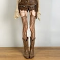 thumbnail image 5 of Women Sheer Mesh Thigh High Stockings Tights Suspender Pantyhose Garter Belt Tights, 5 of 8