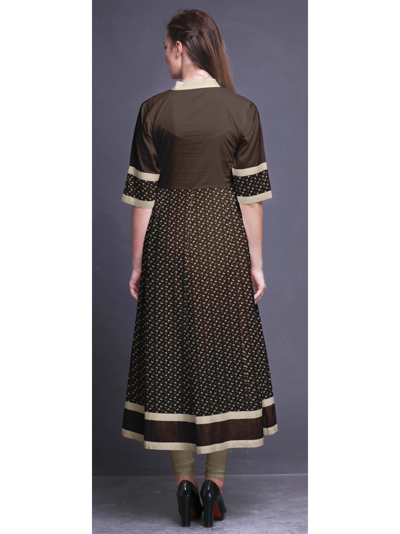 a line anarkali dress Dark Charcoal Embroidered Chinon Silk A Line Anarkali Suit Set